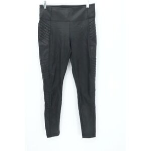 Athleta‎ Leggings Womens Medium Black Delancey Moto Tight Ankle Zip Athleisure